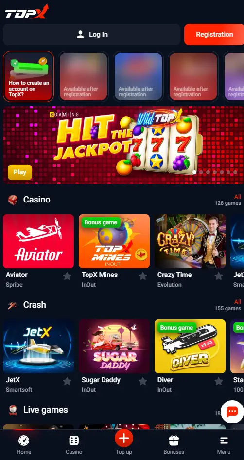 TopX casino mobile app TopX casino mobile app