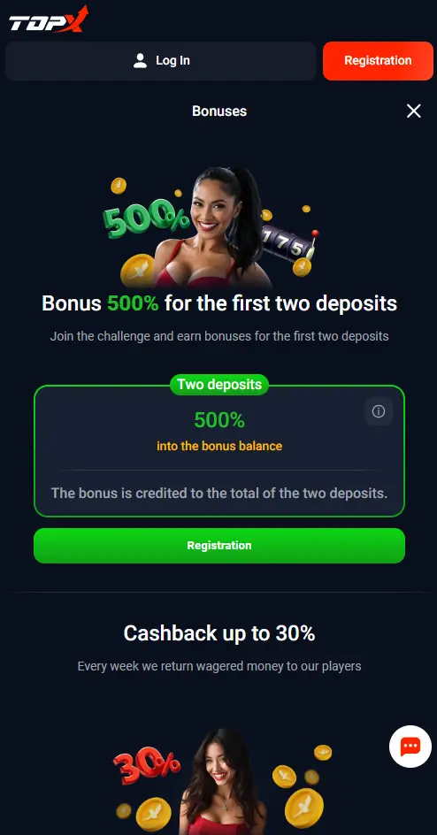 TopX casino app bonuses TopX casino app bonuses
